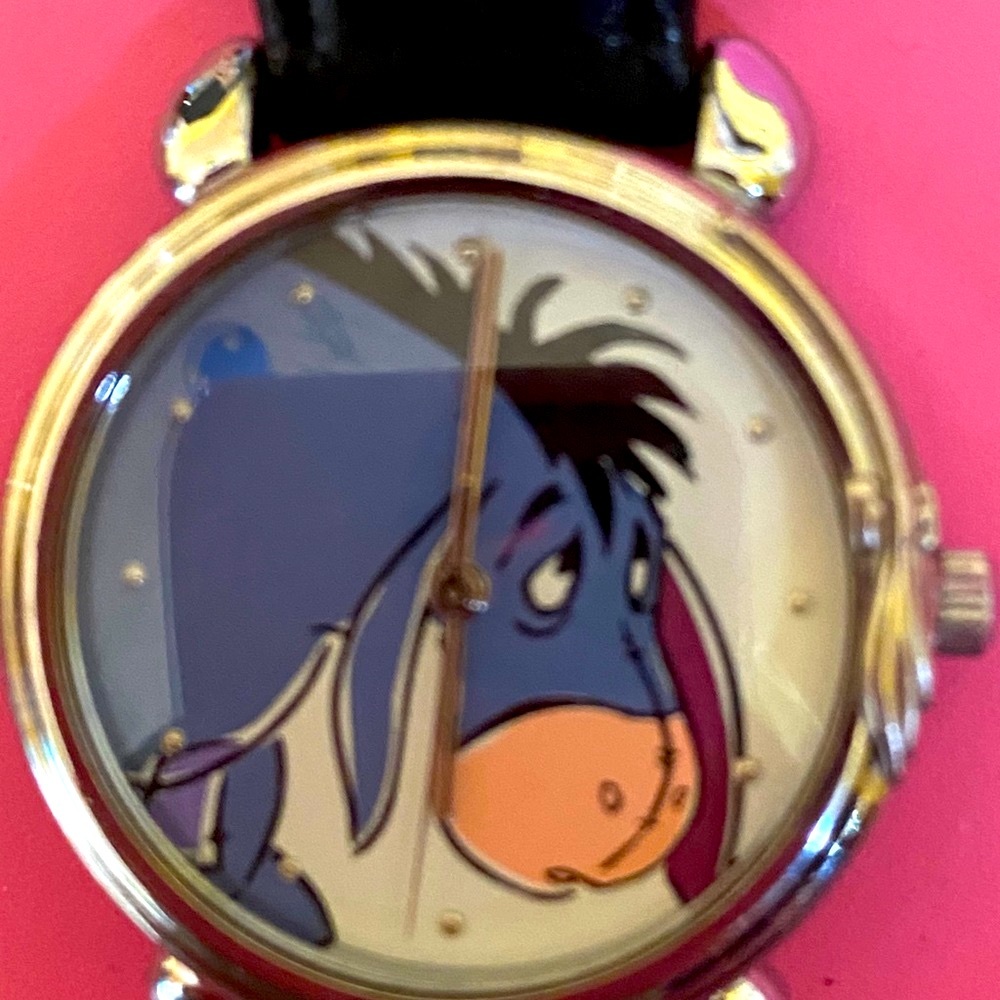 Rare, fun, bold Eeyore watch with leather band.